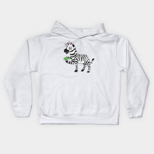 Funny zebra cartoon illustration Kids Hoodie